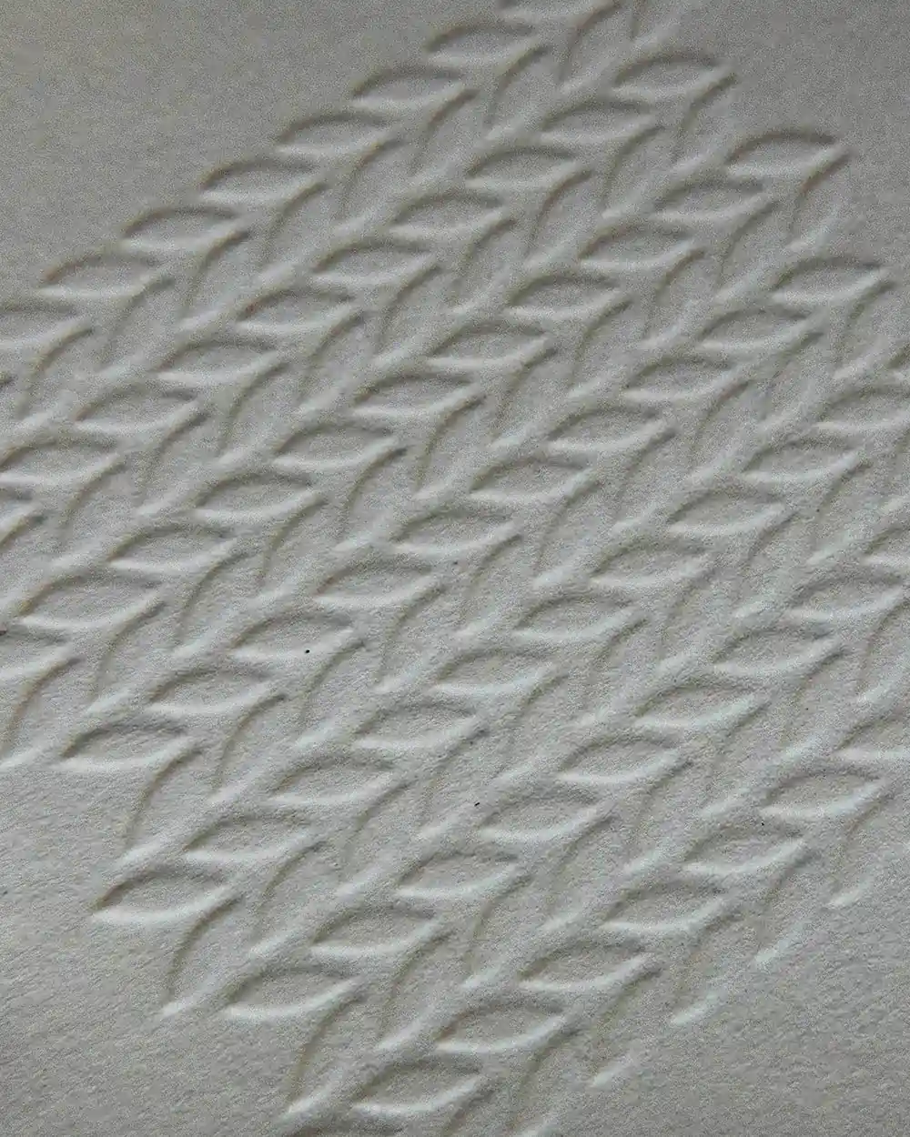 Stampa in bassorilievo su carta e cartone, creando un effetto tridimensionale elegante e raffinato.