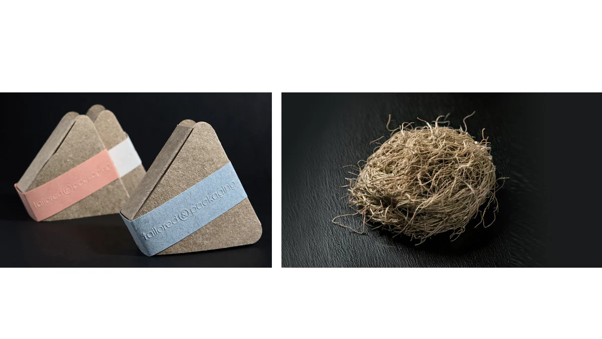 Dettaglio di imballaggio Hempack in canapa biodegradabile