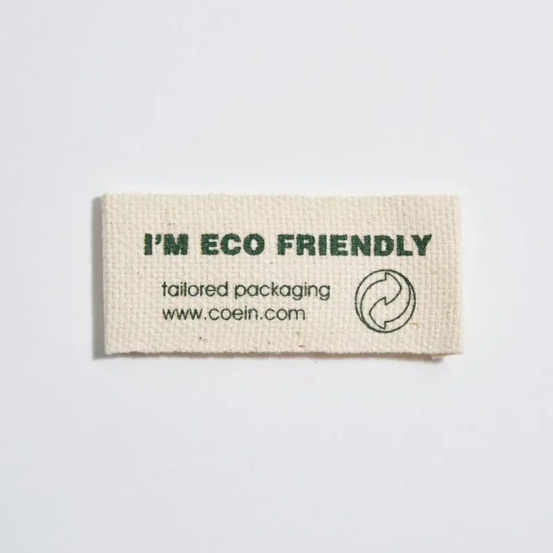 Etichetta stampata su cotone riciclato