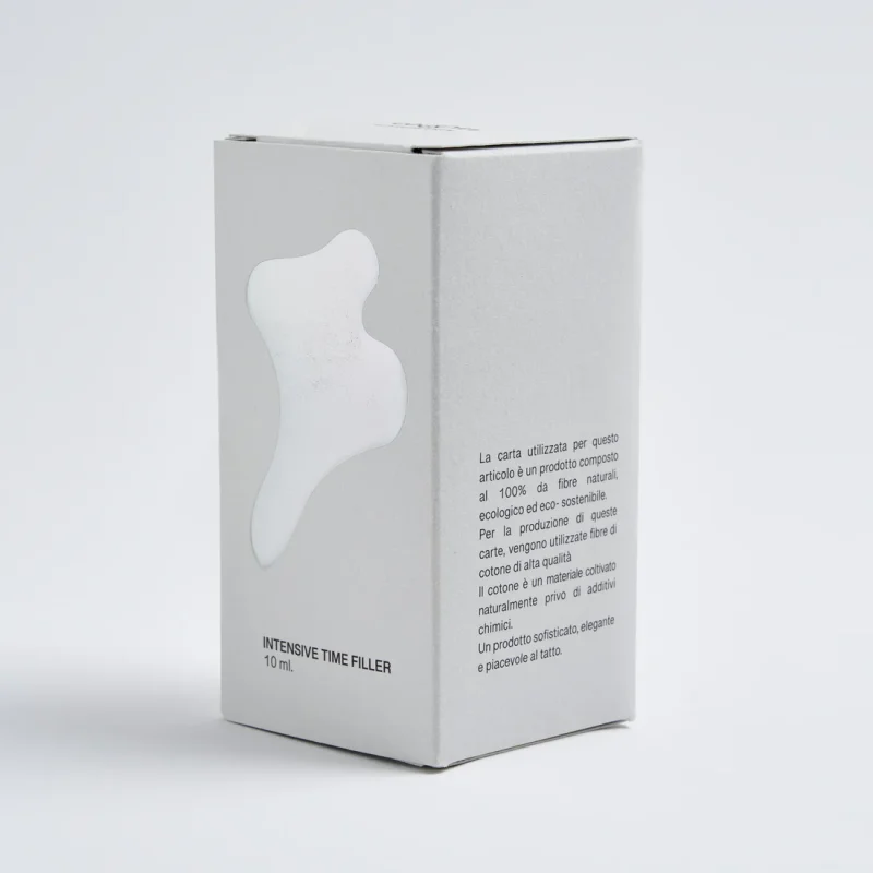 Scatola bianca con dettaglio olografico